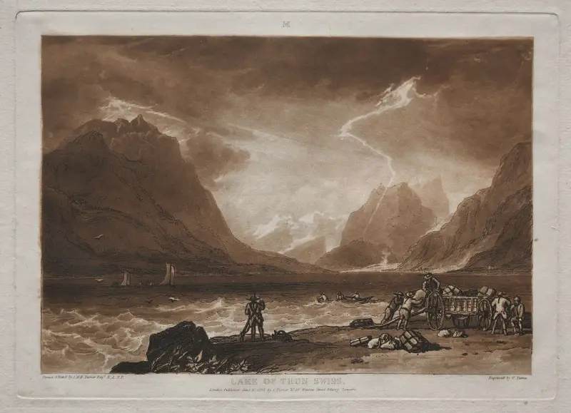 Thunsjön, Schweiz av Joseph Mallord William Turner