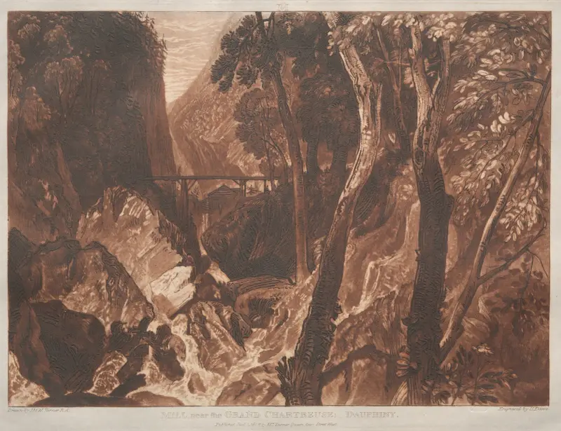 Kvarn nära Grande Chartreuse, Dauphiné av Joseph Mallord William Turner