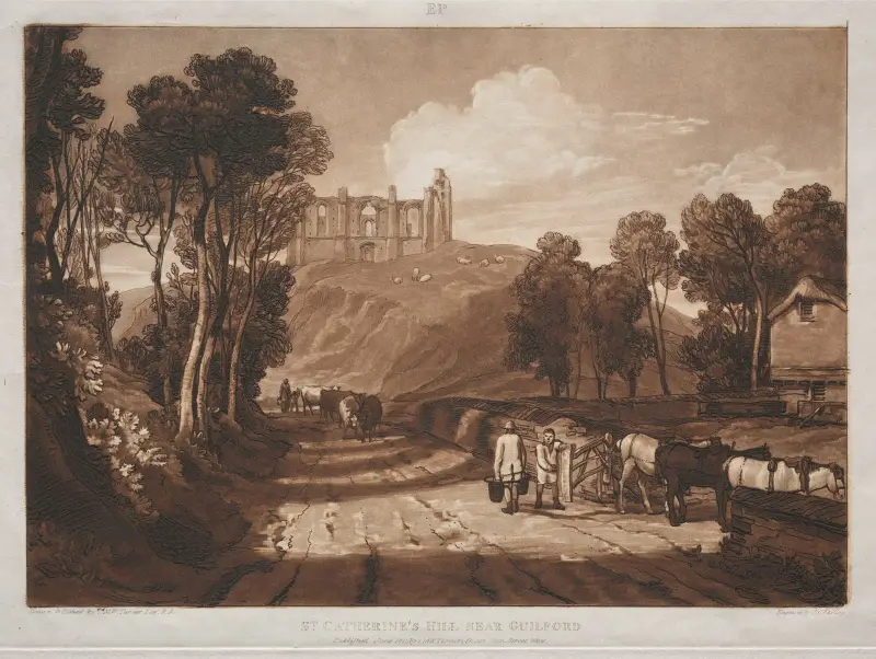 St. Catherine's Hill, nära Guildford av Joseph Mallord William Turner