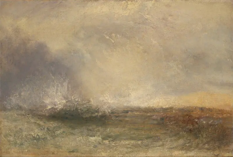 Stormy Sea Breaking on a Shore av Joseph Mallord William Turner