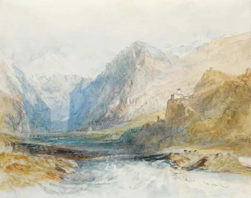 Das Domleschg-Tal, nach Norden zur Schlucht bei Rothenbrünnen von Joseph Mallord William Turner