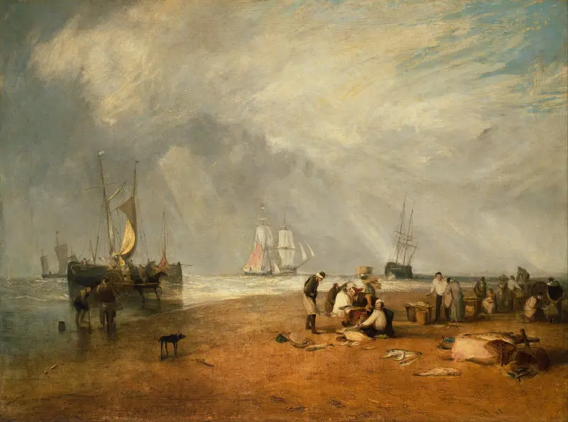 Targ rybny na plaży w Hastings, Joseph Mallord William Turner