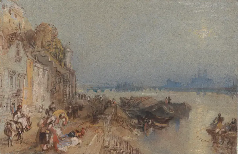 Tours: Sunset- Looking Backwards av Joseph Mallord William Turner