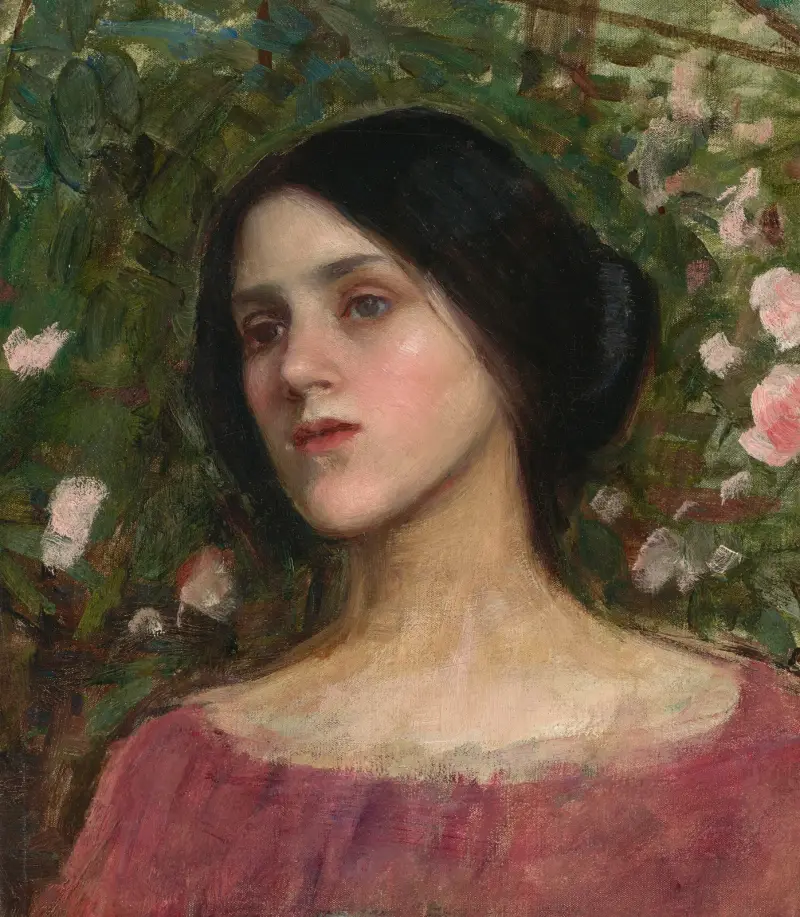 Růžový altán, John William Waterhouse