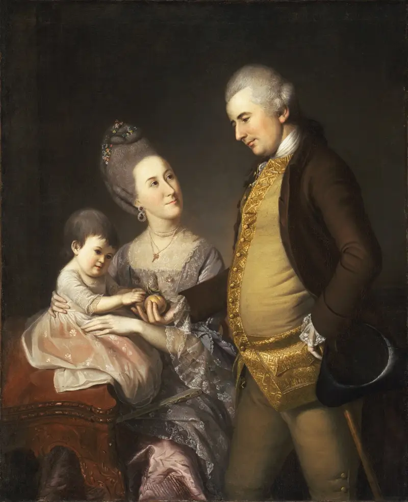 Porträtt av John och Elizabeth Lloyd Cadwalader och deras dotter Anne av Charles Willson Peale