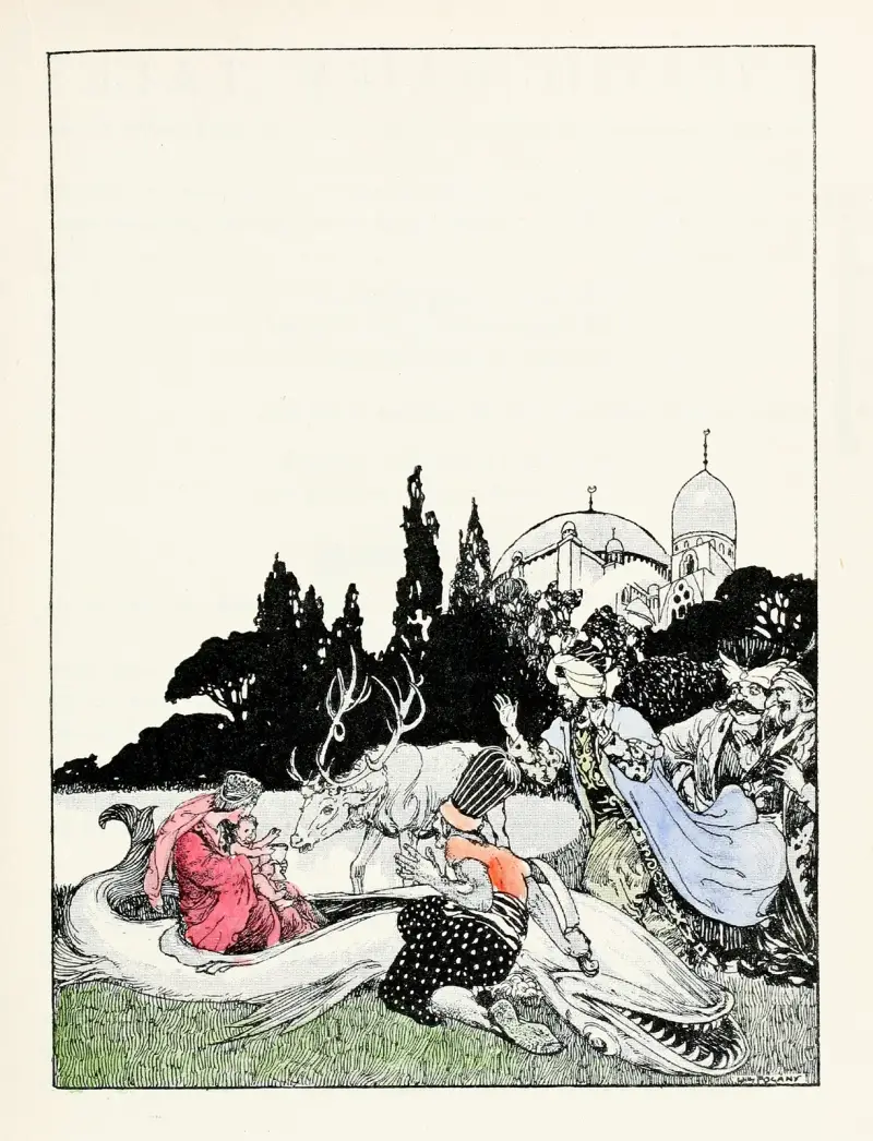 Vierundvierzig türkische Märchen, Tafel 3 von Willy Pogany