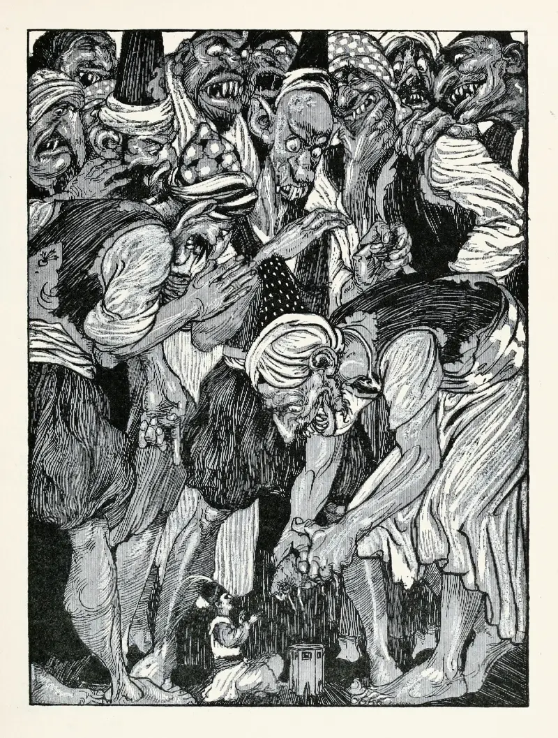 Fyrtiofyra turkiska sagor, plansch 6 av Willy Pogany