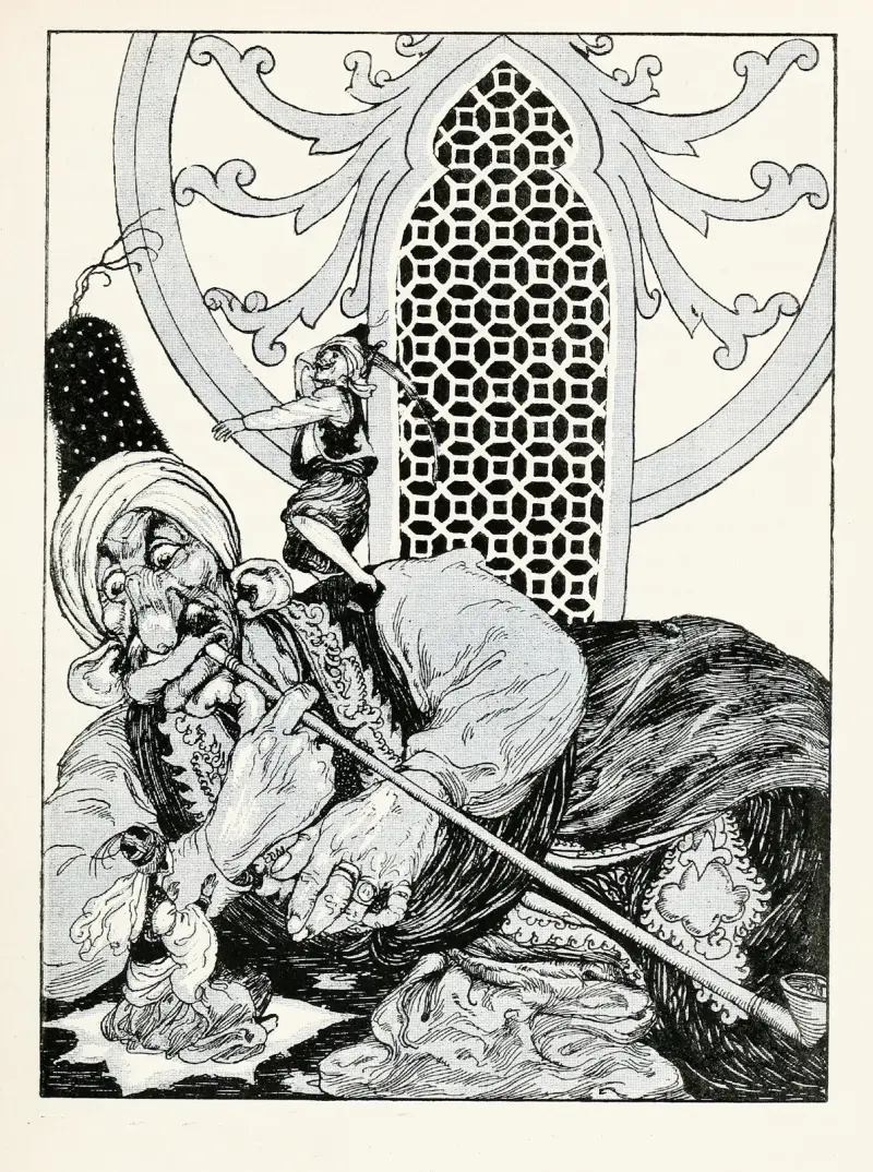 Fyrtiofyra turkiska sagor, plansch 16 av Willy Pogany