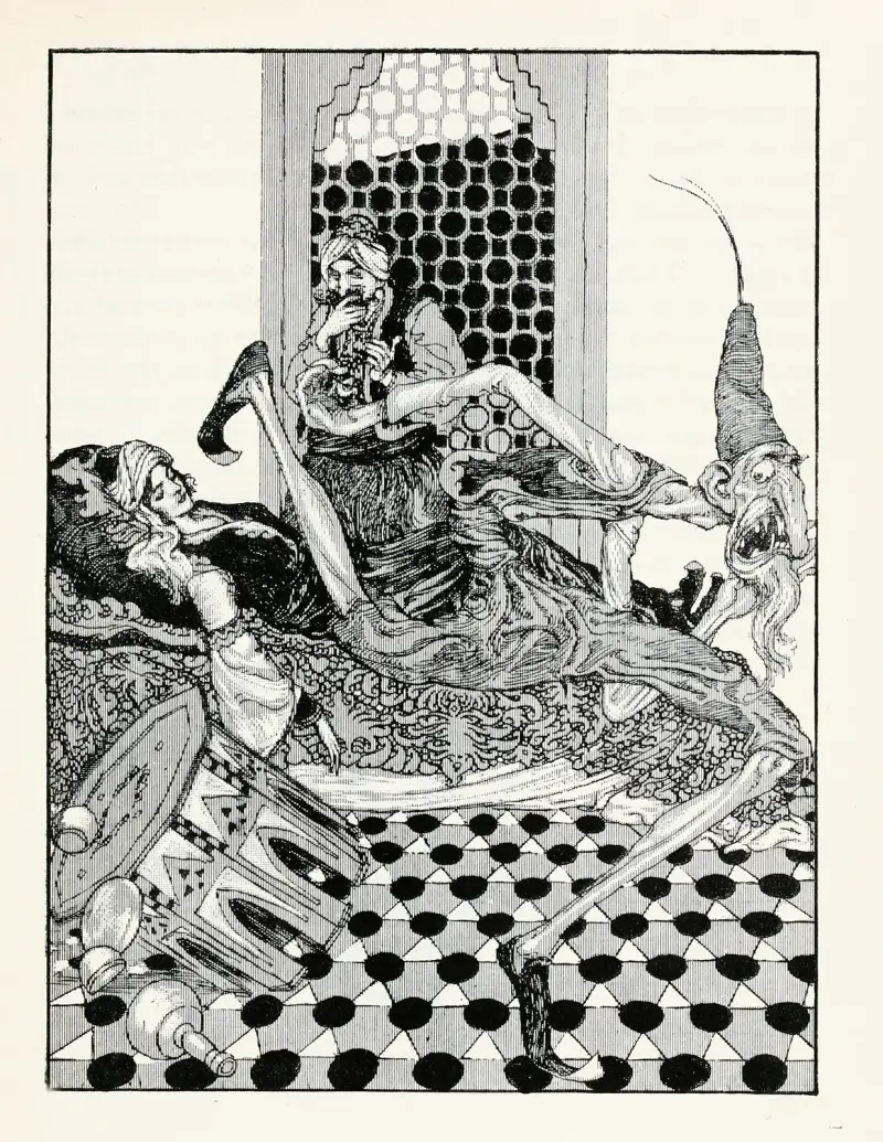 Fyrtiofyra turkiska sagor, plansch 31 av Willy Pogany