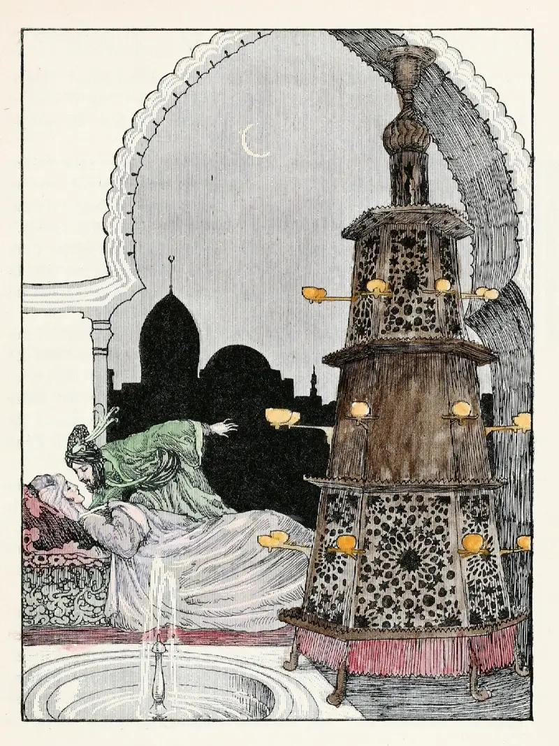 Fyrtiofyra turkiska sagor, plansch 36 av Willy Pogany