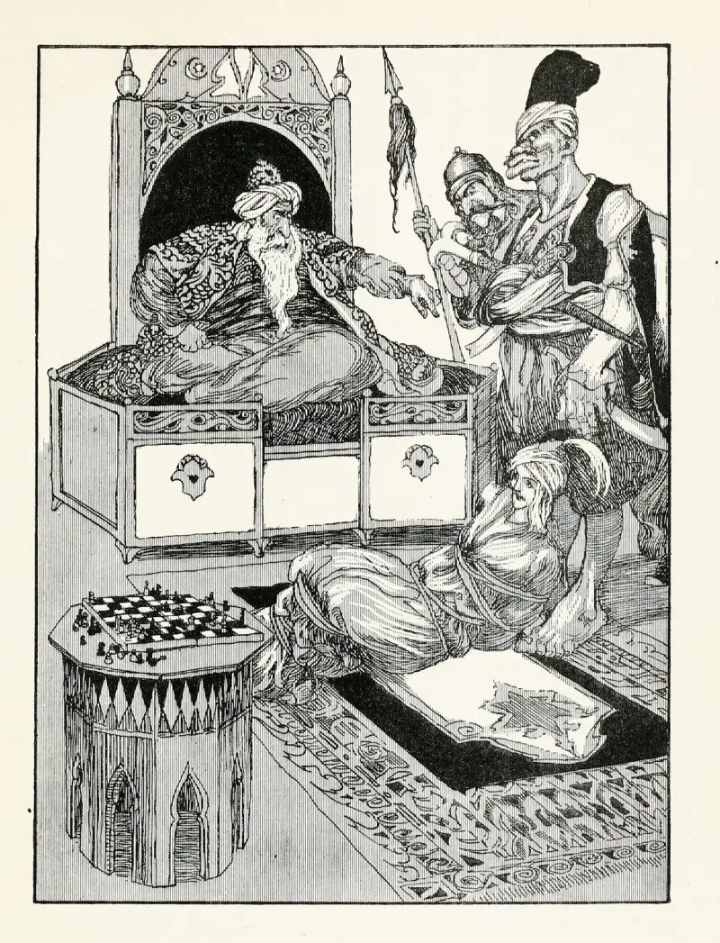 Fyrtiofyra turkiska sagor, plansch 37 av Willy Pogany