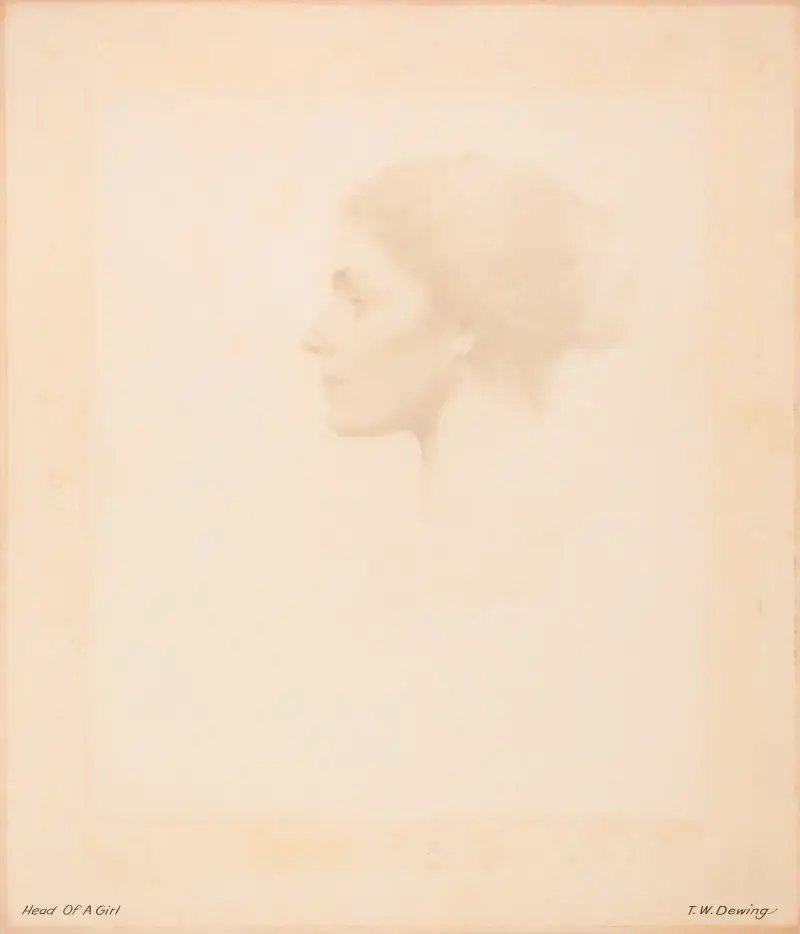 Huvud av en flicka, 1910 av Thomas Wilmer Dewing