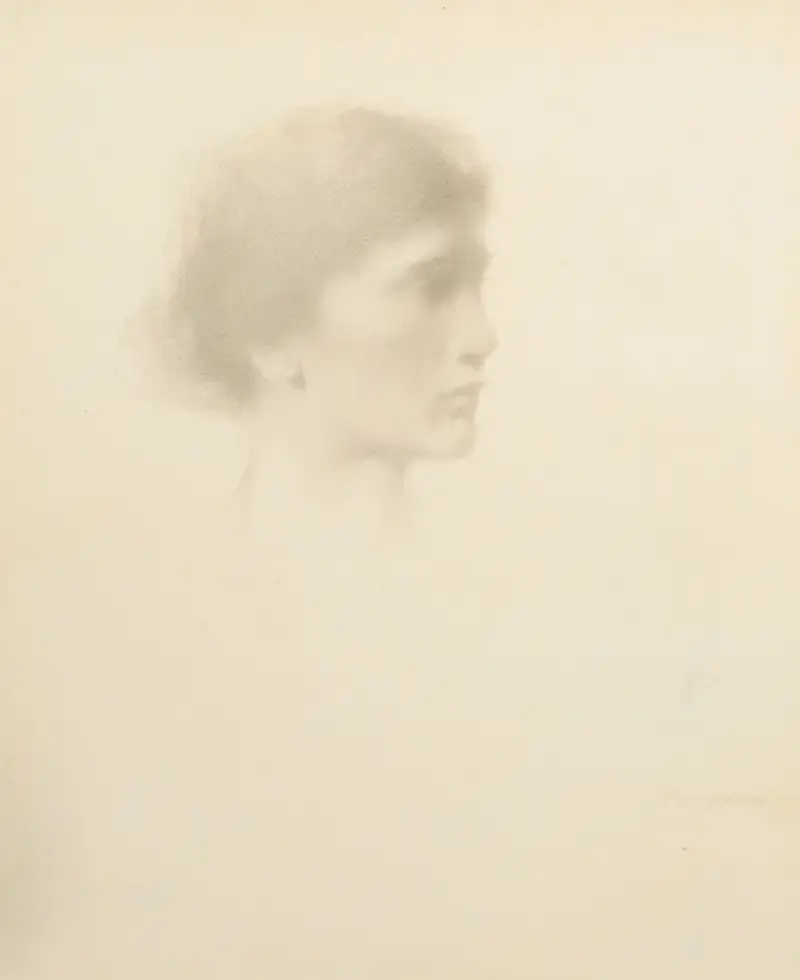 Kvinno huvud av Thomas Wilmer Dewing