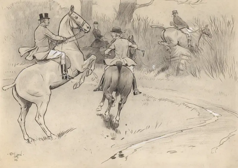 `Hold Back, Sir!’ av Cecil Charles Windsor Aldin