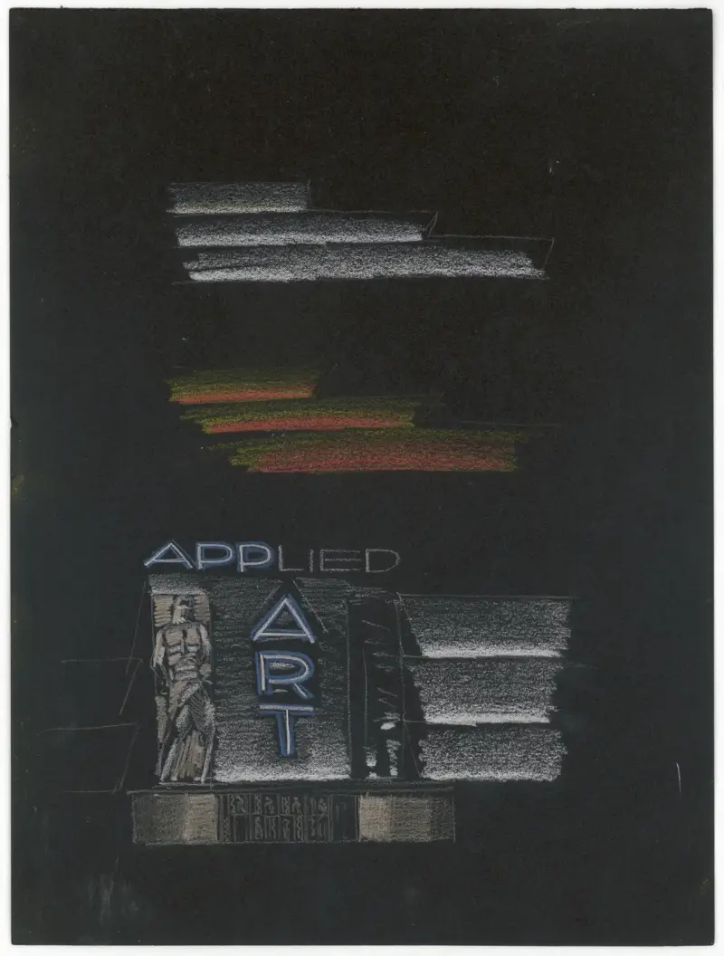 Designs for Exhibition of Applied Arts Building, New York World’s Fair, 1939.] [Study for front of the building av Winold Reiss