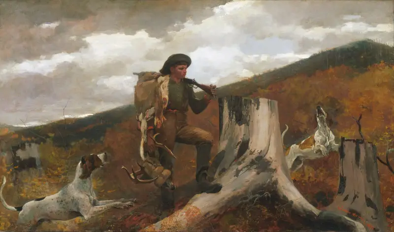 Myśliwy i psy, Winslow Homer