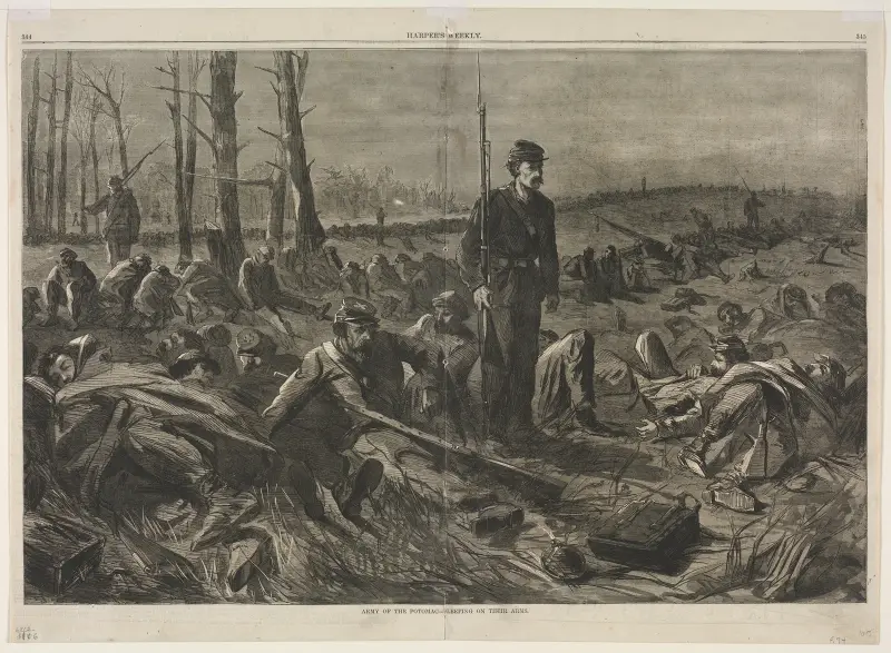 Potomacarmén – sover med vapnen i hand av Winslow Homer