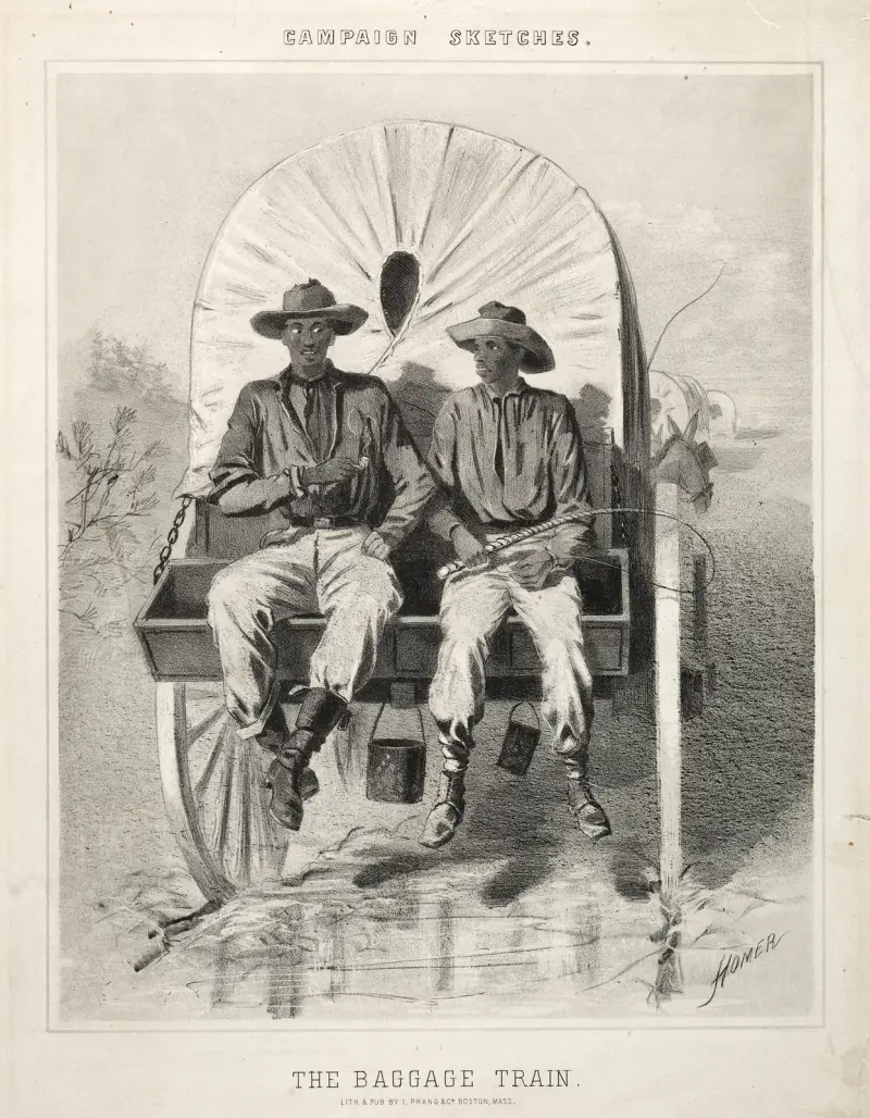 Fälttågsskisser; bagagetåget av Winslow Homer