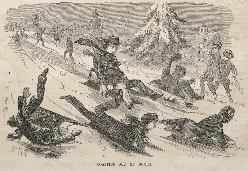 Draußen beim Rodeln von Winslow Homer