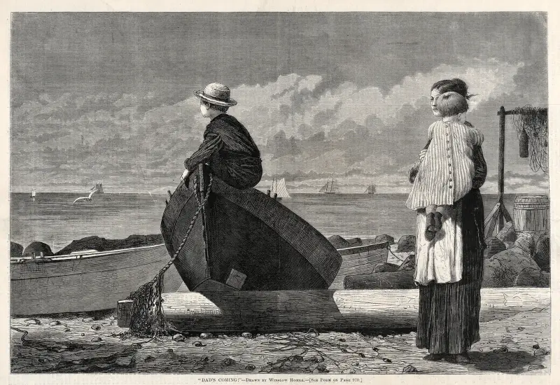‘Dad’s Coming!’ av Winslow Homer