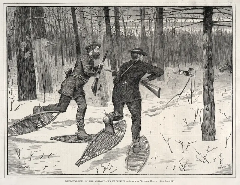 Hjortjakt i Adirondacks på vintern av Winslow Homer