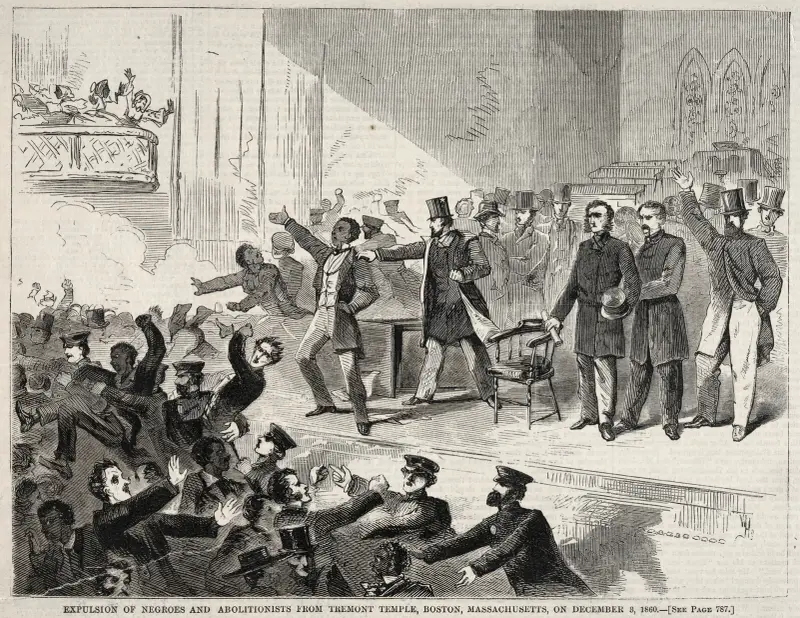 Utvisning av afroamerikaner och abolitionister från Tremont Temple, Boston, Massachusetts, den 3 december 1860 av Winslow Homer