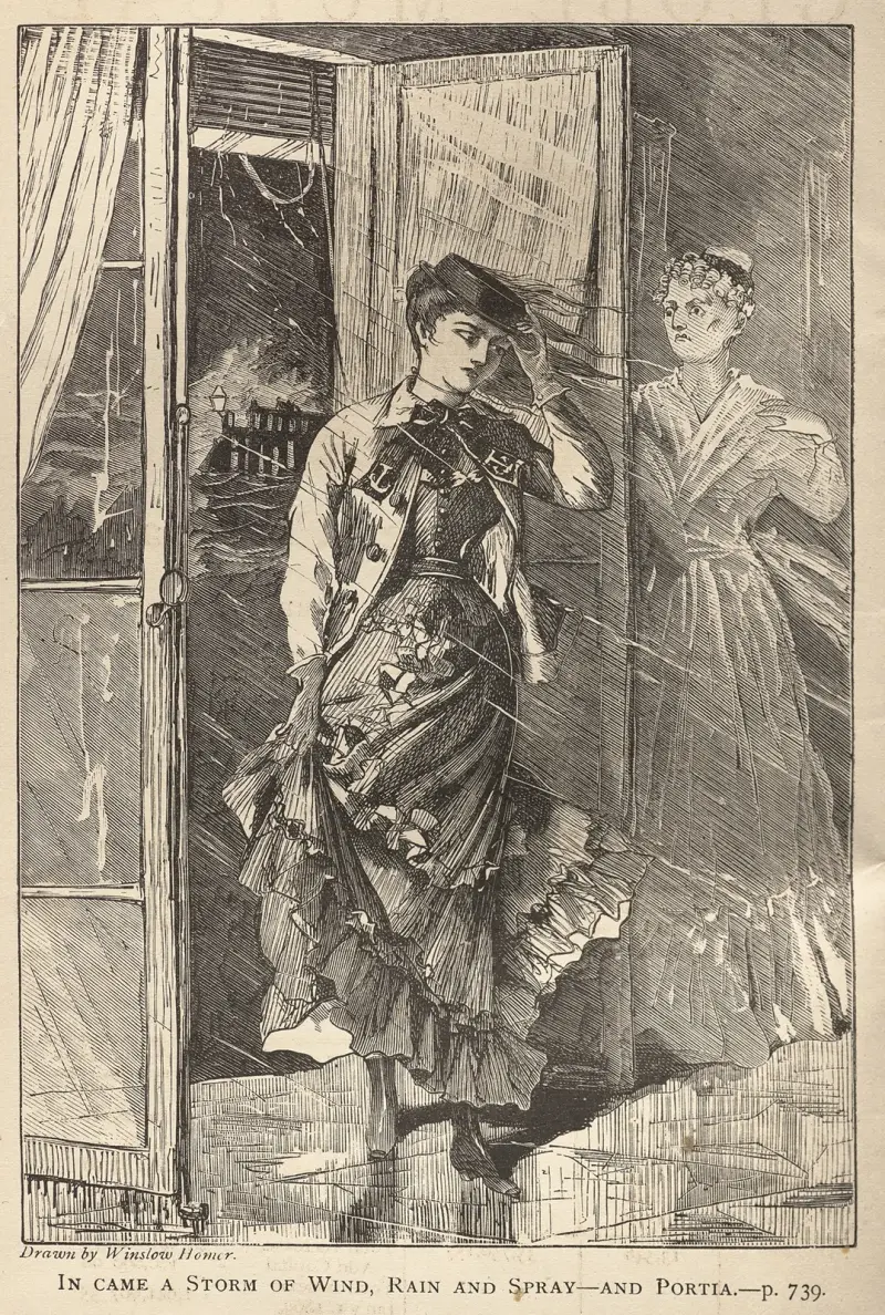 In kom en storm av vind, regn och stänk – och Portia, 1869 – nr 1 av Winslow Homer