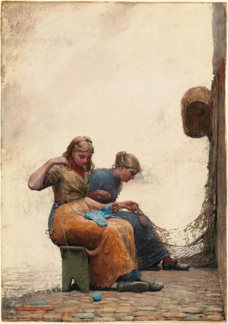 Mending the Nets av Winslow Homer