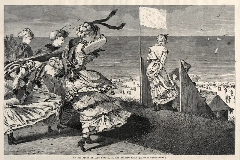 Auf der Klippe von Long Branch zur Badezeit von Winslow Homer