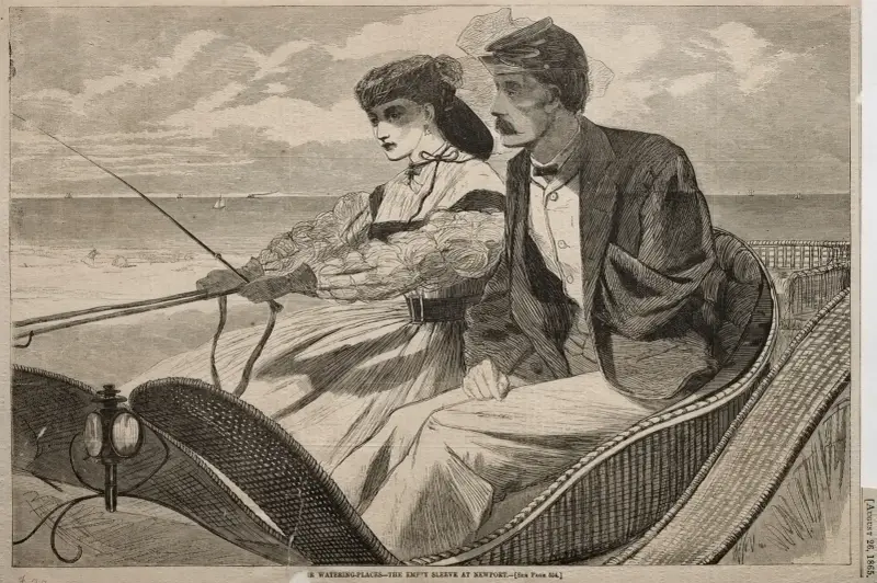 Våra badorter – Den tomma ärmen i Newport av Winslow Homer