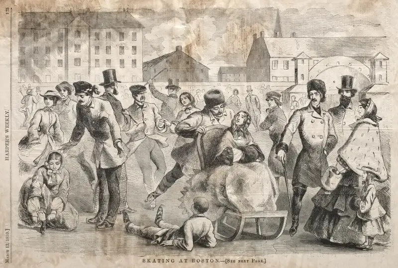 Schlittschuhlaufen in Boston von Winslow Homer