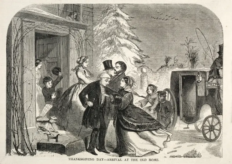 Tacksägelsedagen – Ankomst till det gamla hemmet av Winslow Homer