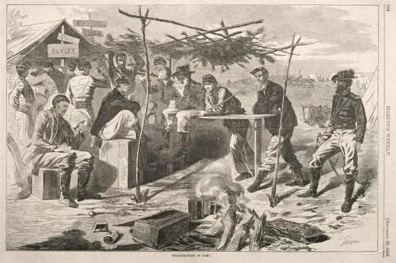 Thanksgiving in Camp av Winslow Homer