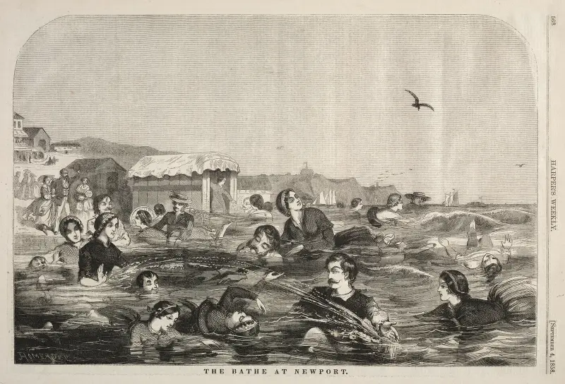 The Baths at Newport av Winslow Homer
