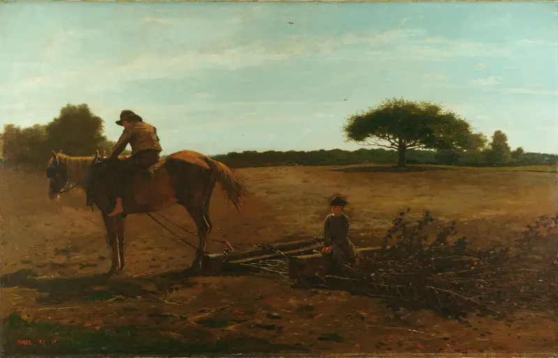 The Brush Harrow, Spring Time av Winslow Homer
