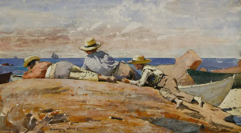 Tre pojkar på stranden av Winslow Homer