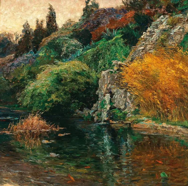 Aftonstämning, motiv från ärkehertig Josefs park i Fiume av Olga Wisinger-Florian