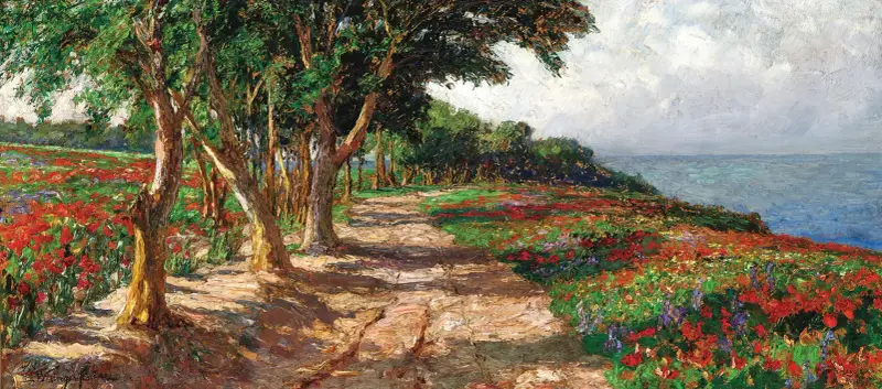 An Elm-Lined Promenade in Euxinograd av Olga Wisinger-Florian