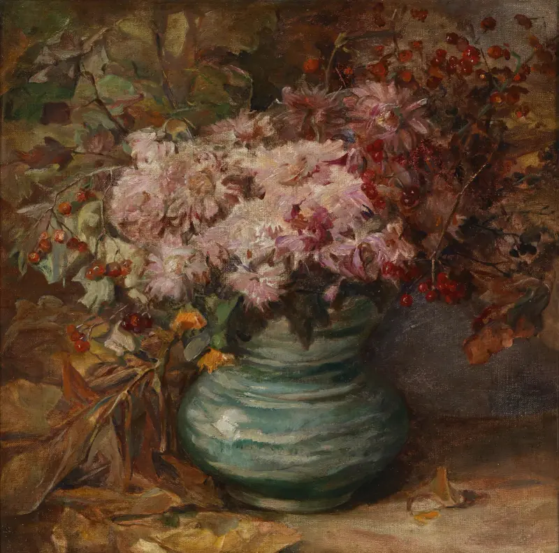 Kytice chryzantém a měsíčků, Olga Wisinger-Florian