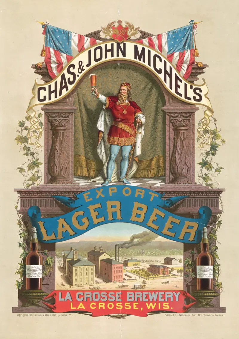 Chas. & John Michels exportlageröl, La Crosse-bryggeriet, La Crosse, Wis., 1879 – nr 2 av Wittemann Bros.