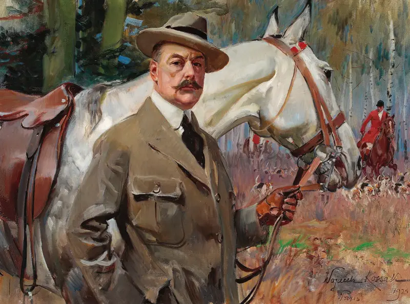Self-portrait with a horse av Wojciech Kossak