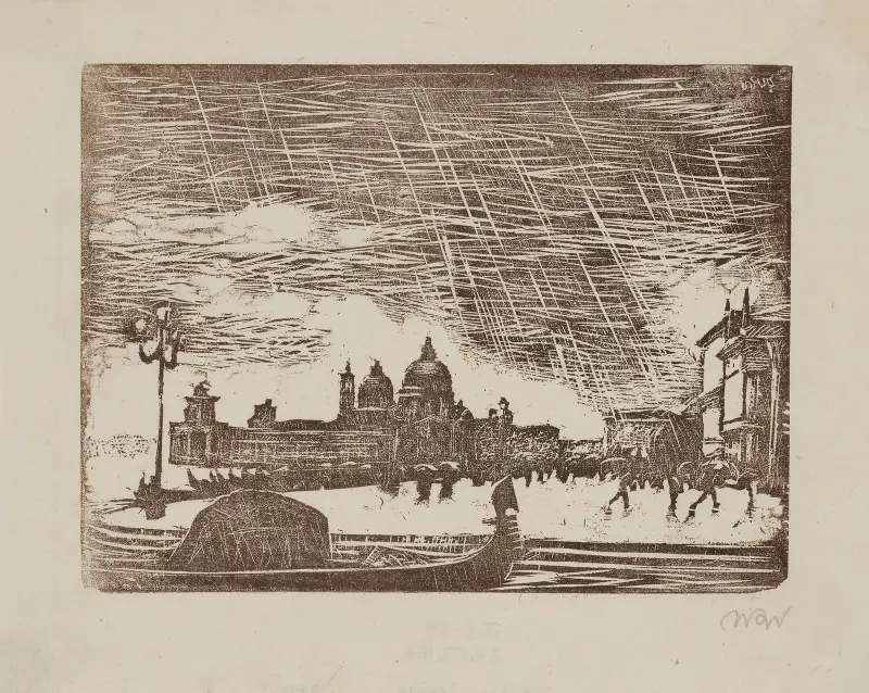 Sankt Markusplatsen i Venedig i regn av Wojciech Weiss