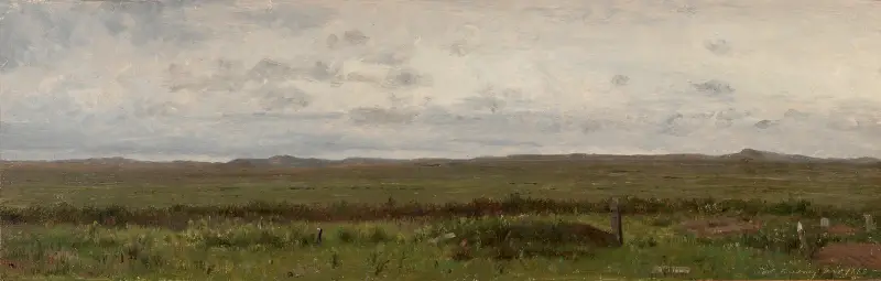 Resenärers gravar, Fort Kearny, Nebraska av Worthington Whittredge