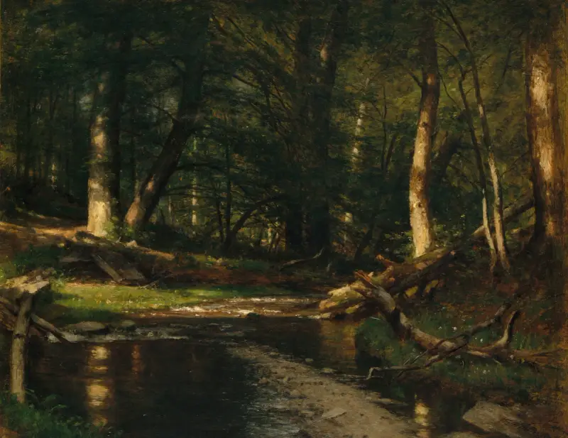 Bäcken i skogen av Worthington Whittredge