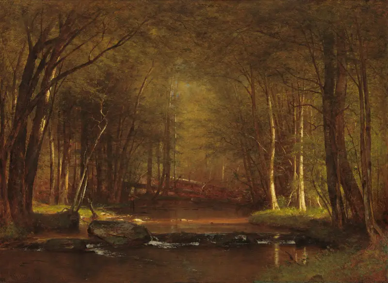 Bäck med öring i Catskills av Worthington Whittredge
