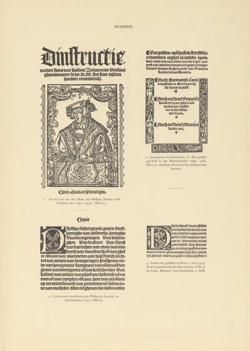 Den typografiska konsten i Nederländerna under åren 1500 till 1540, plansch 140 av Wouter Nijhoff