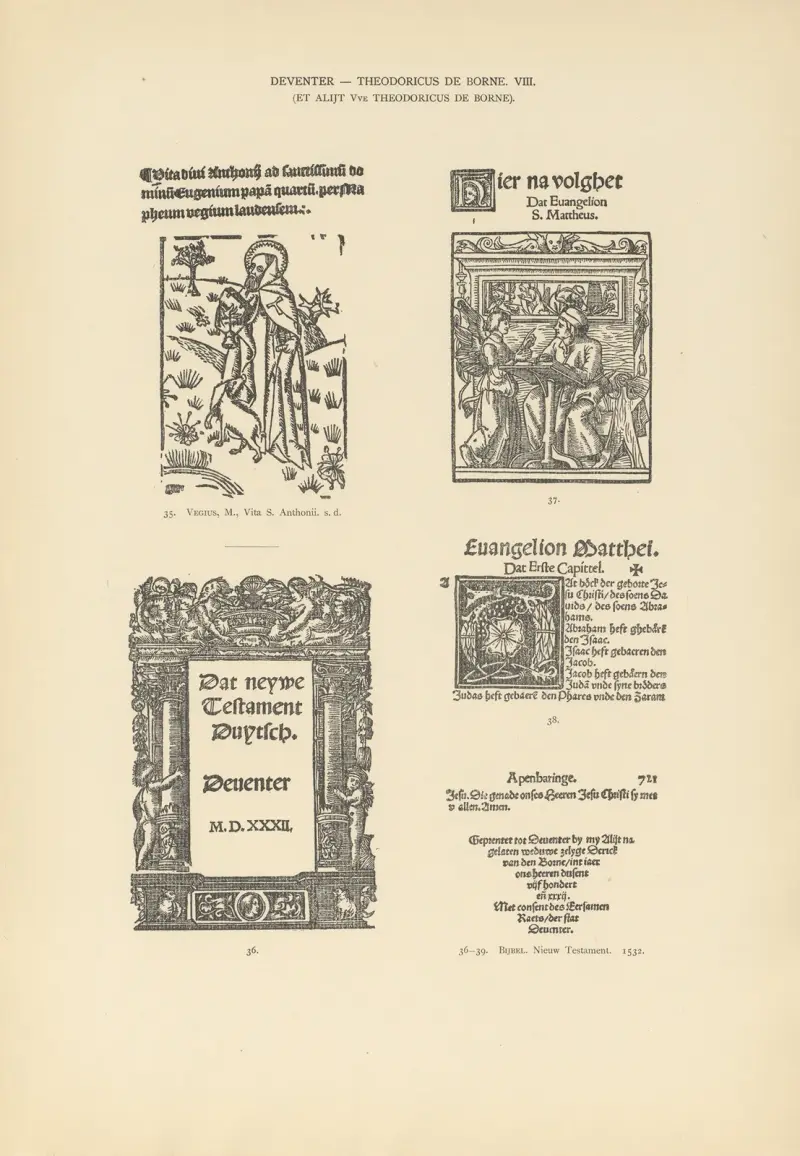Den typografiska konsten i Nederländerna under åren 1500 till 1540, plansch 060 av Wouter Nijhoff