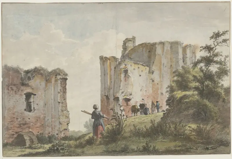 Blick auf die Ruine von Brederode. Südwestseite. von Wybrand Hendriks