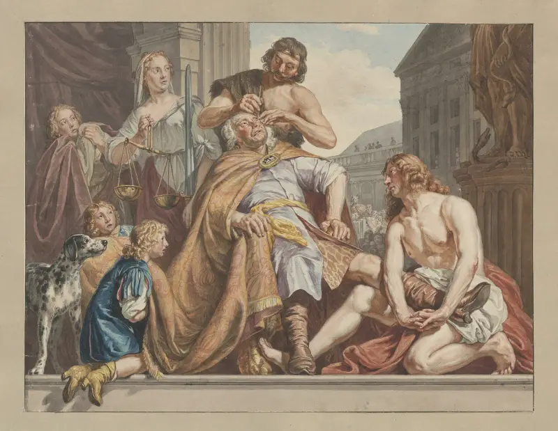 Seleucus låter sticka ut sitt öga av Wybrand Hendriks