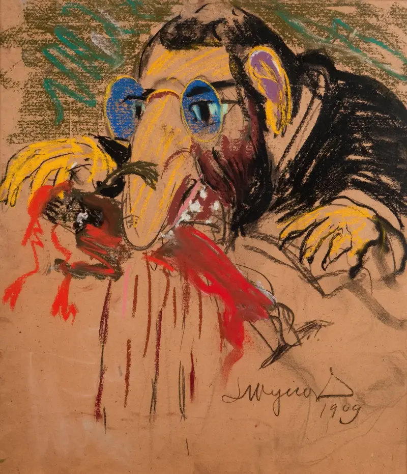 Karikatur von Feliks Jasieński von Leon Wyczółkowski